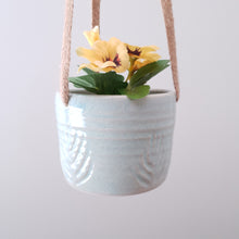 Load image into Gallery viewer, Mint Carved Hanging Planter - Small
