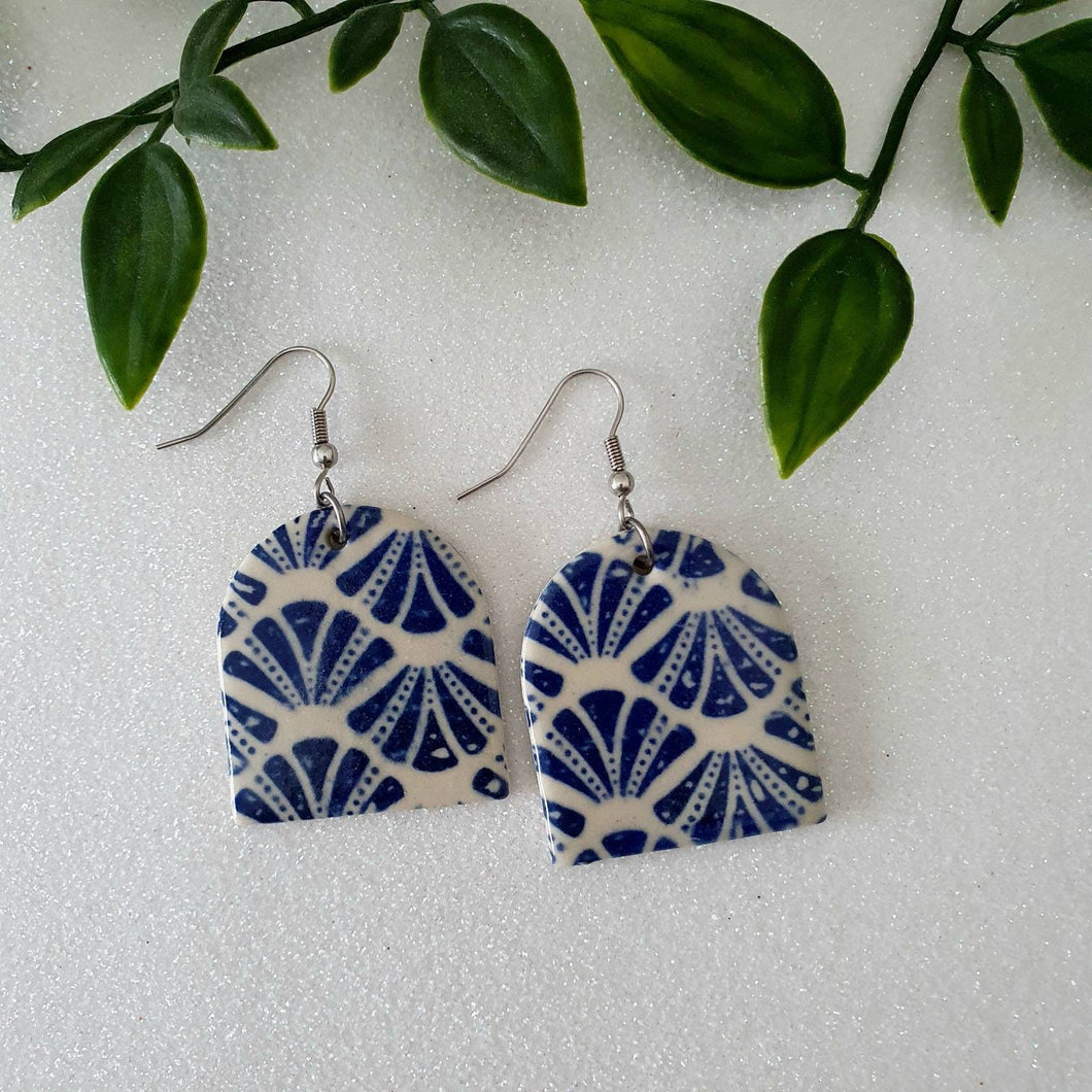 Large Blue Streams Earrings