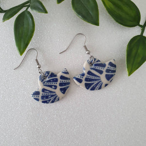 Fan Blue Streams  Earrings